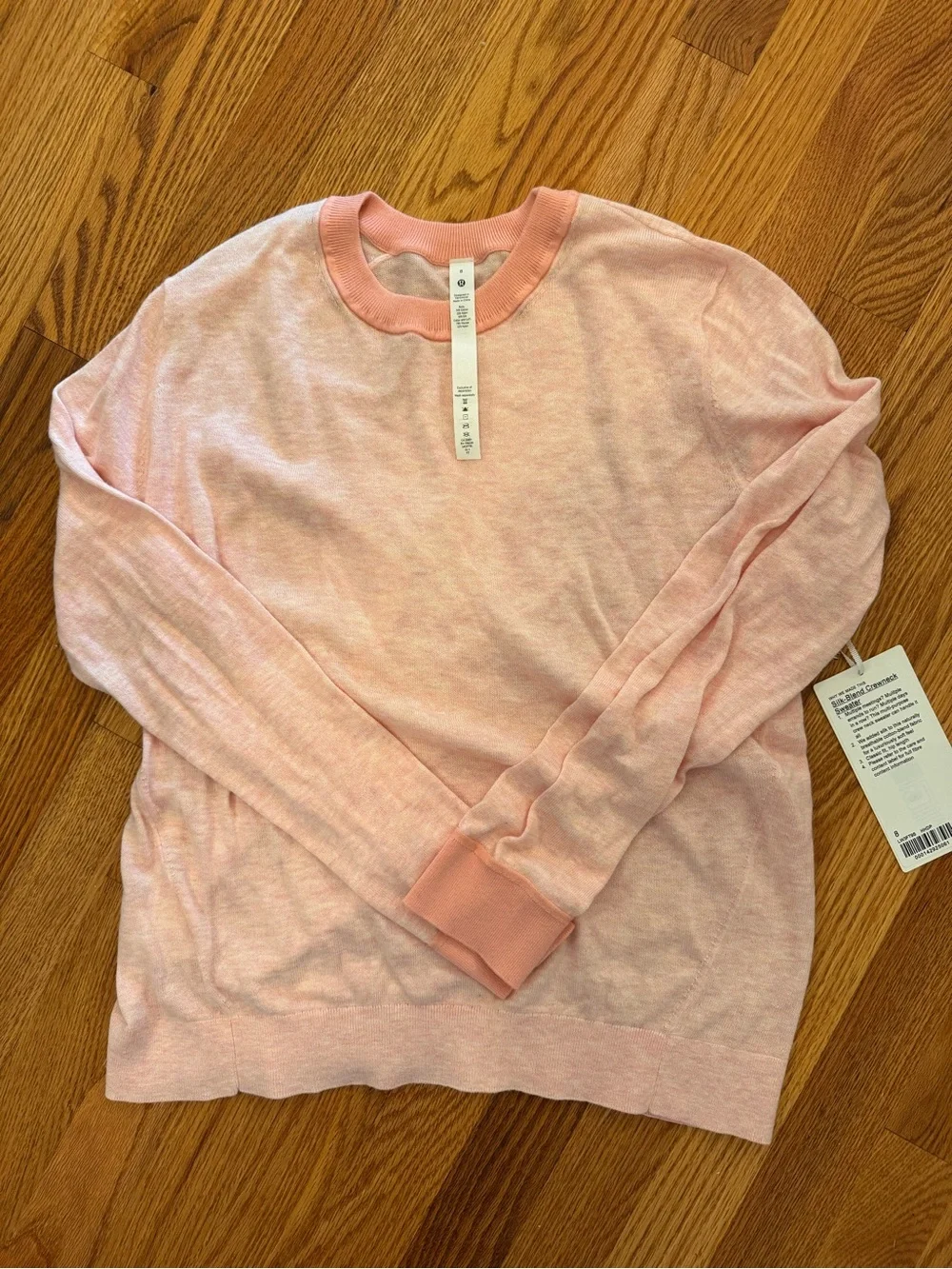 lululemon athletica Light Pink Crewneck Sweater with Contrast Trim